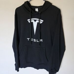 Three In Tesla Hoodie Sweatshirt - Black - Size Large